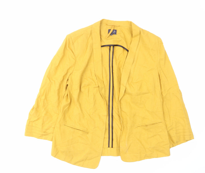 Marks and Spencer Womens Yellow Jacket Blazer Size 12 - Open