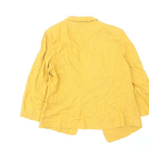 Marks and Spencer Womens Yellow Jacket Blazer Size 12 - Open