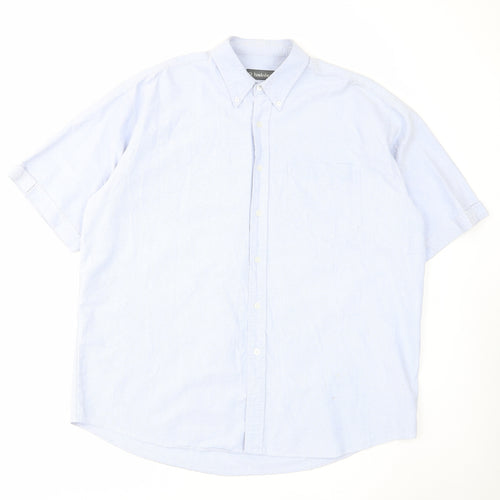 Hawkshead Mens Blue Cotton Button-Up Size L Collared Button