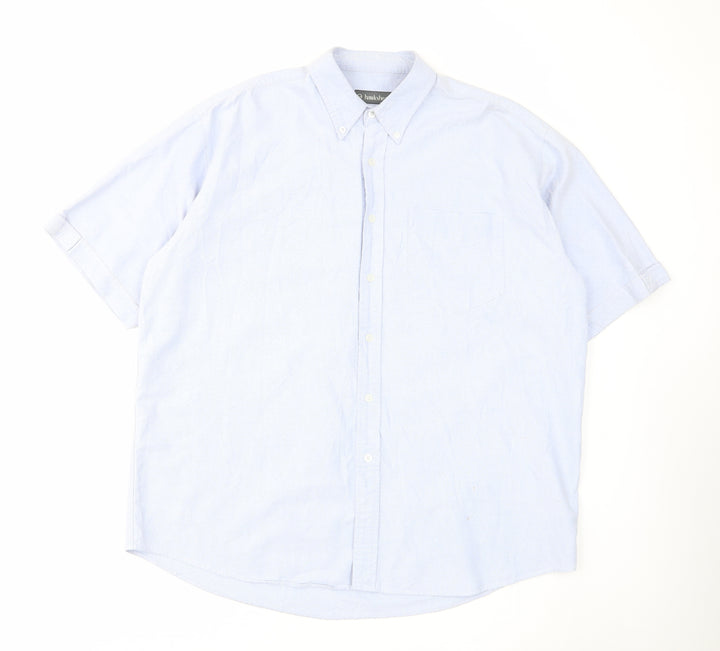 Hawkshead Mens Blue Cotton Button-Up Size L Collared Button