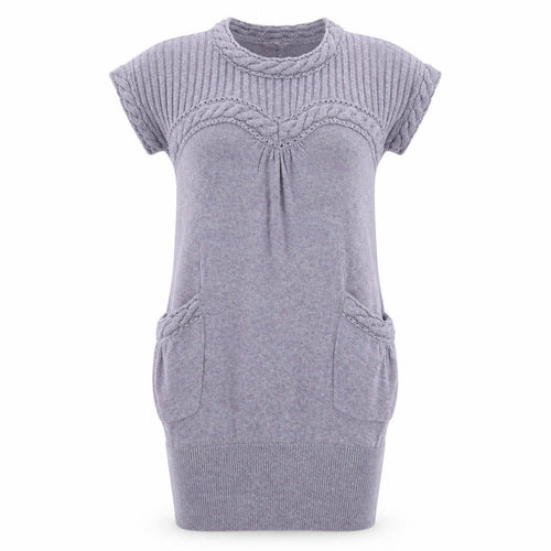 Miss Selfridge Womens Blue Viscose Jumper Dress Size 8 Round Neck Pullover