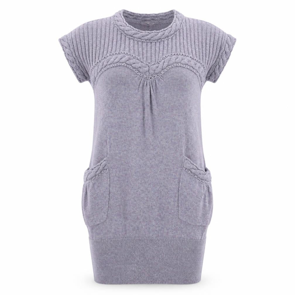 Miss Selfridge Womens Blue Viscose Jumper Dress Size 8 Round Neck Pullover