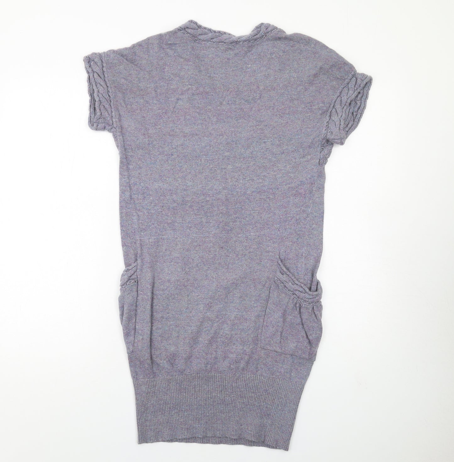 Miss Selfridge Womens Blue Viscose Jumper Dress Size 8 Round Neck Pullover
