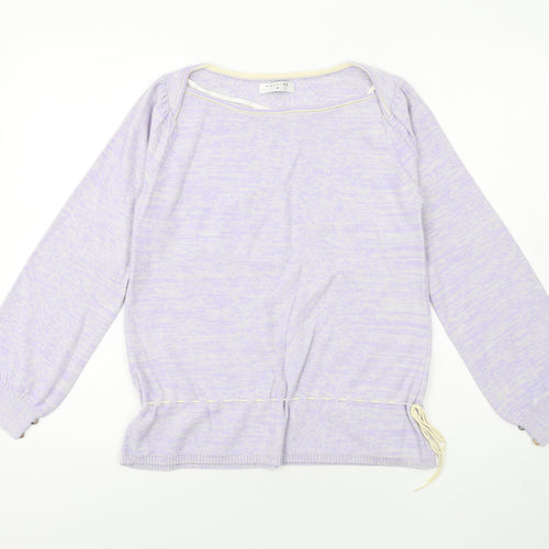 Mastina Womens Purple Boat Neck Acrylic Pullover Jumper Size 6
