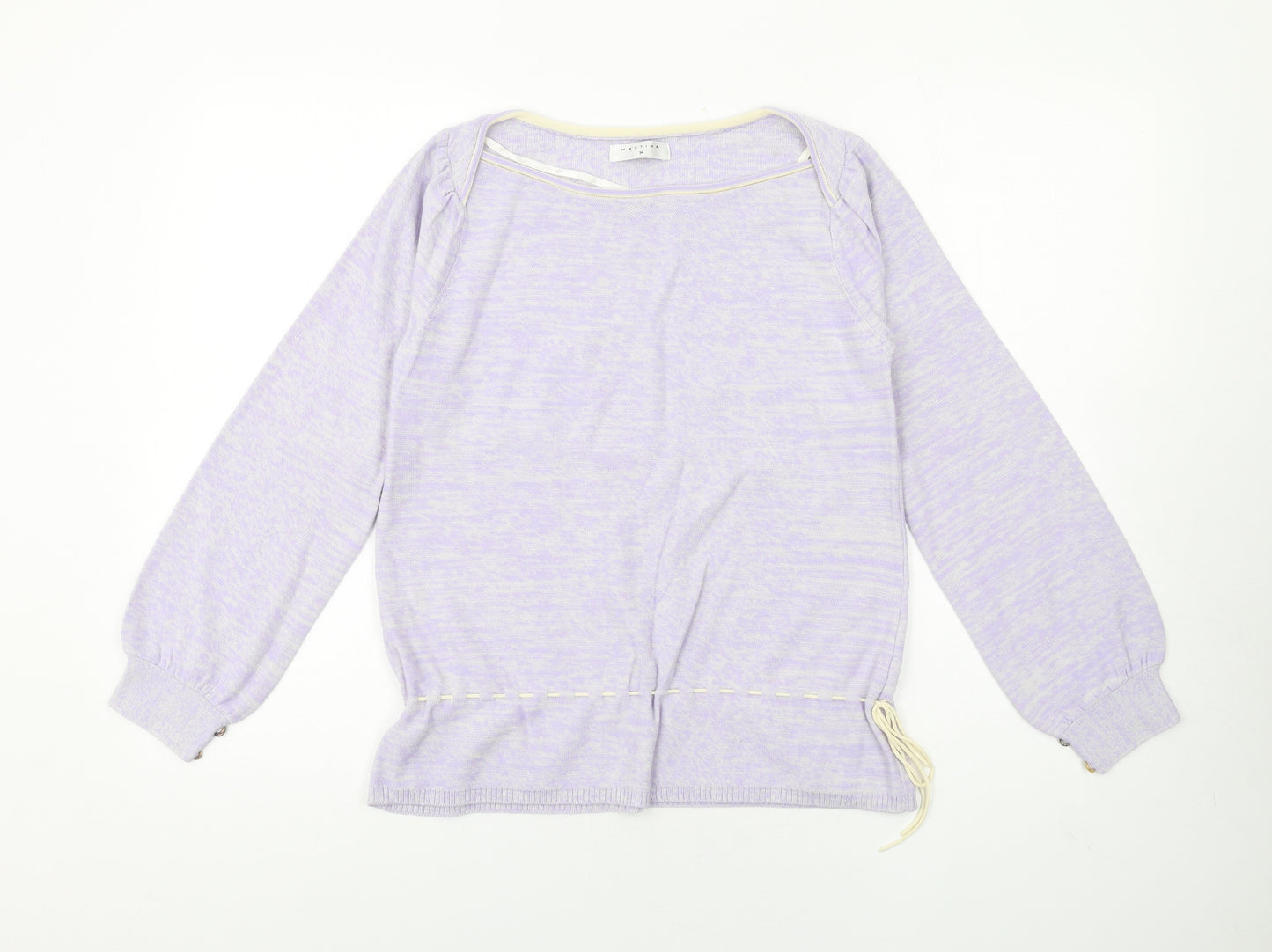Mastina Womens Purple Boat Neck Acrylic Pullover Jumper Size 6