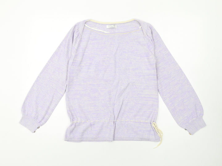 Mastina Womens Purple Boat Neck Acrylic Pullover Jumper Size 6