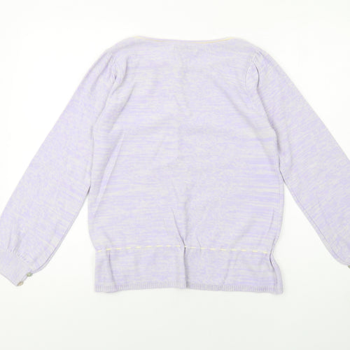 Mastina Womens Purple Boat Neck Acrylic Pullover Jumper Size 6