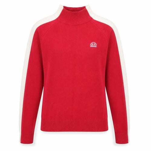 ellesse Womens Pink High Neck Acrylic Pullover Jumper Size 12 - Side Stripe Detail