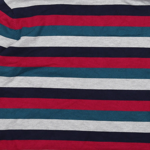 Retrology Womens Multicoloured Roll Neck Striped Viscose Pullover Jumper Size XL