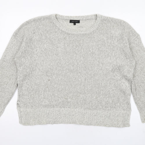 New Look Womens Grey Crew Neck Acrylic Pullover Jumper Size L
