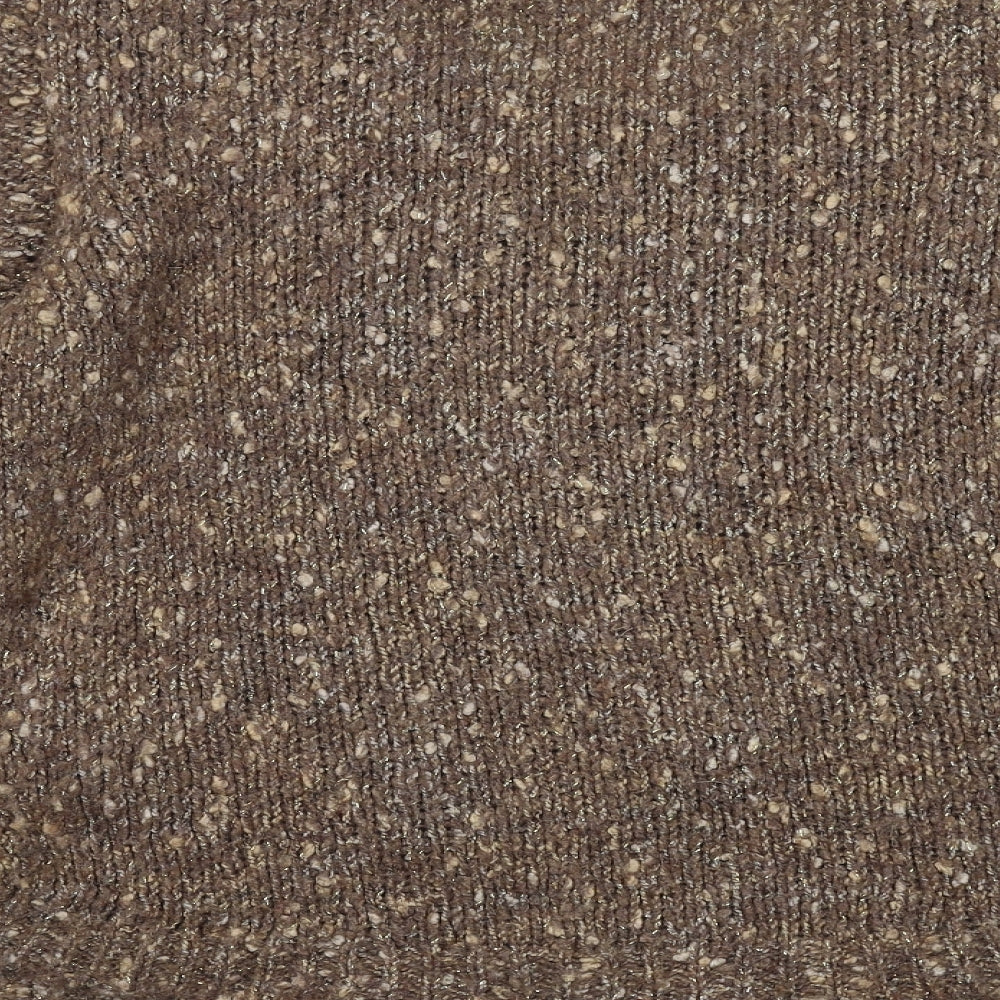 Marks and Spencer Womens Brown Boat Neck Acrylic Pullover Jumper Size 12 - Crocheted Lace Detail