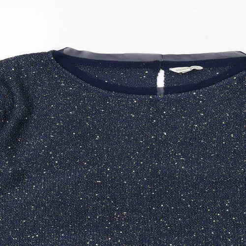 Monsoon Womens Blue Boat Neck Polyester Pullover Jumper Size M - Glitter