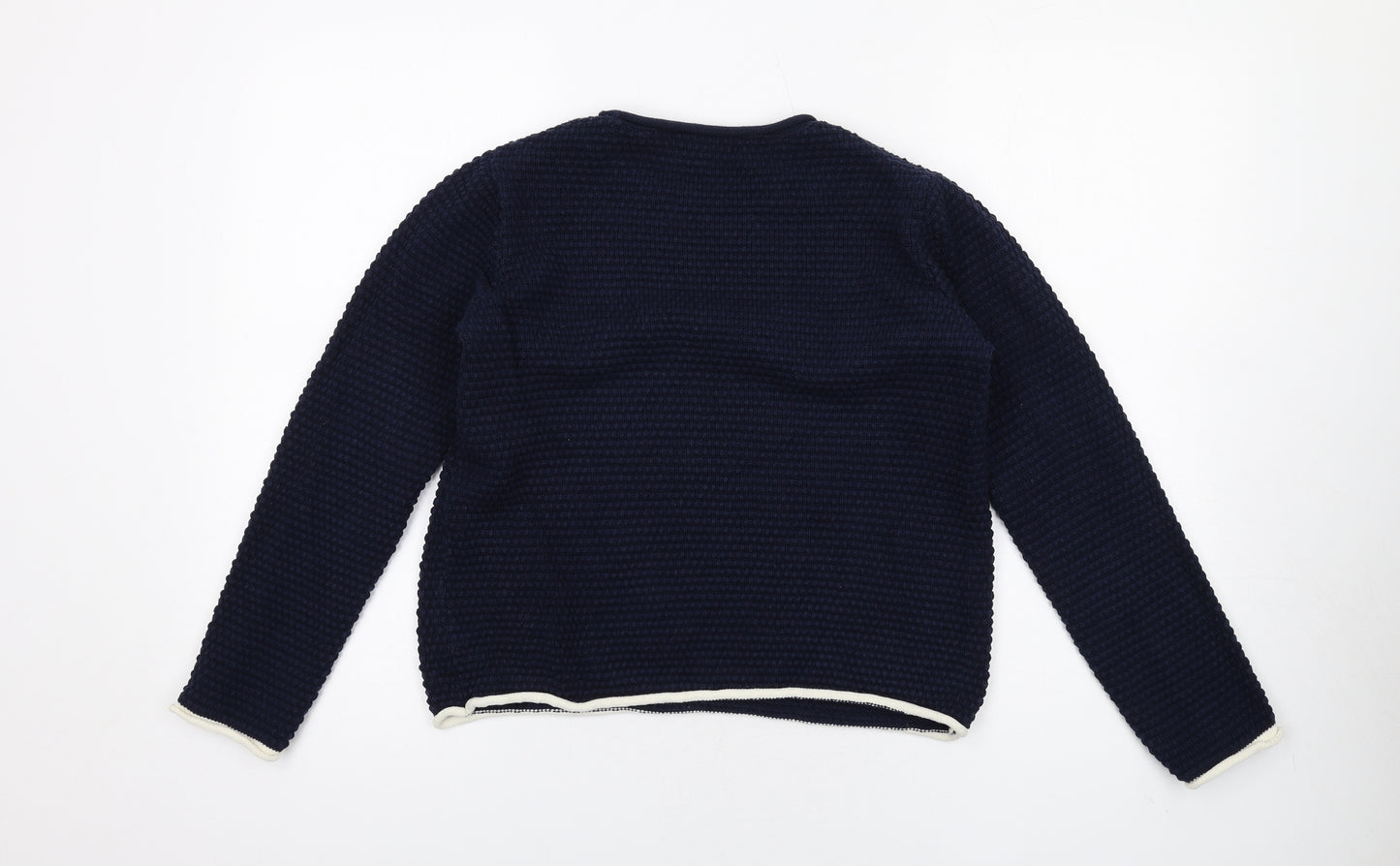 Marks and Spencer Womens Blue Crew Neck Acrylic Pullover Jumper Size S - Textured