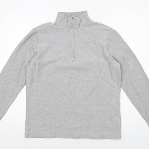 Topman Mens Grey Geometric Cotton Pullover Sweatshirt Size XS