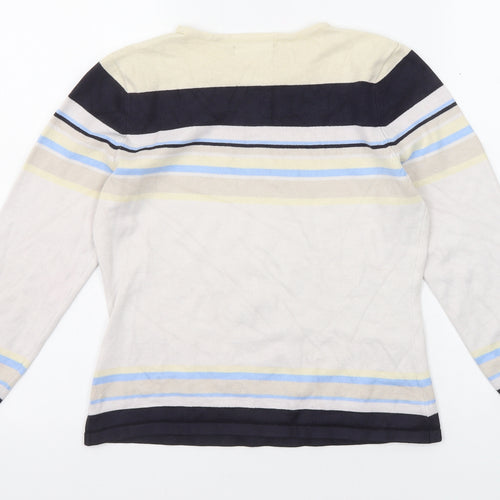 Berkertex Womens Multicoloured Round Neck Striped Acrylic Pullover Jumper Size 10 - Size 10-12