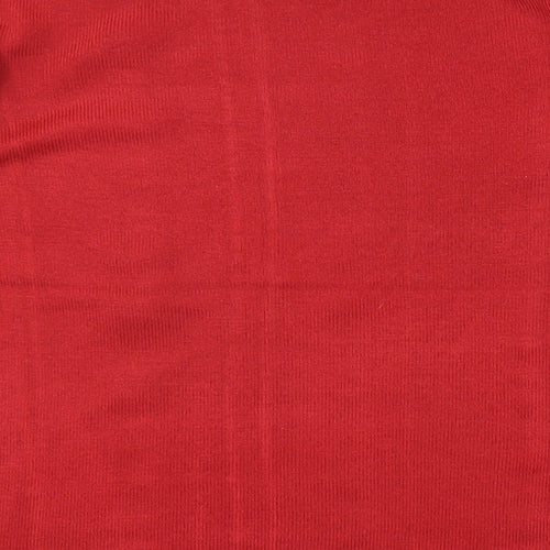 Marks and Spencer Womens Red Boat Neck Acrylic Pullover Jumper Size 8 - Beaded