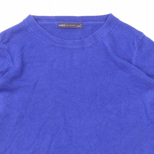 Marks and Spencer Womens Blue Round Neck Acrylic Pullover Jumper Size 8