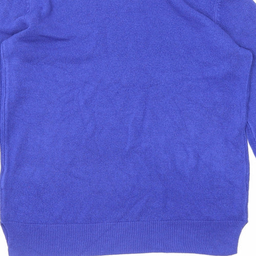 Marks and Spencer Womens Blue Round Neck Acrylic Pullover Jumper Size 8