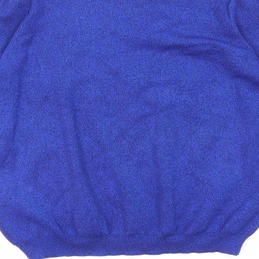 Marks and Spencer Womens Blue High Neck Viscose Pullover Jumper Size 16