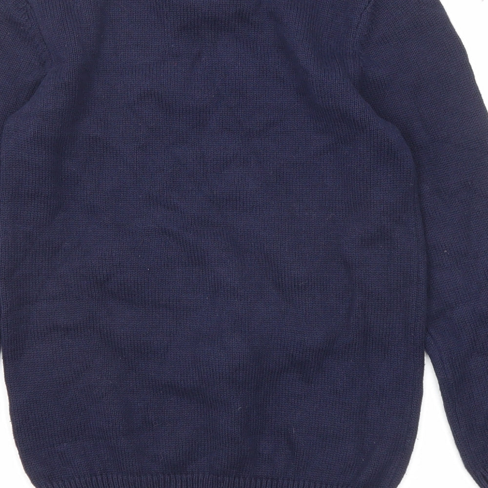 Joules Boys Blue Crew Neck Cotton Pullover Jumper Size 7-8 Years Pullover - Christmas Reindeer