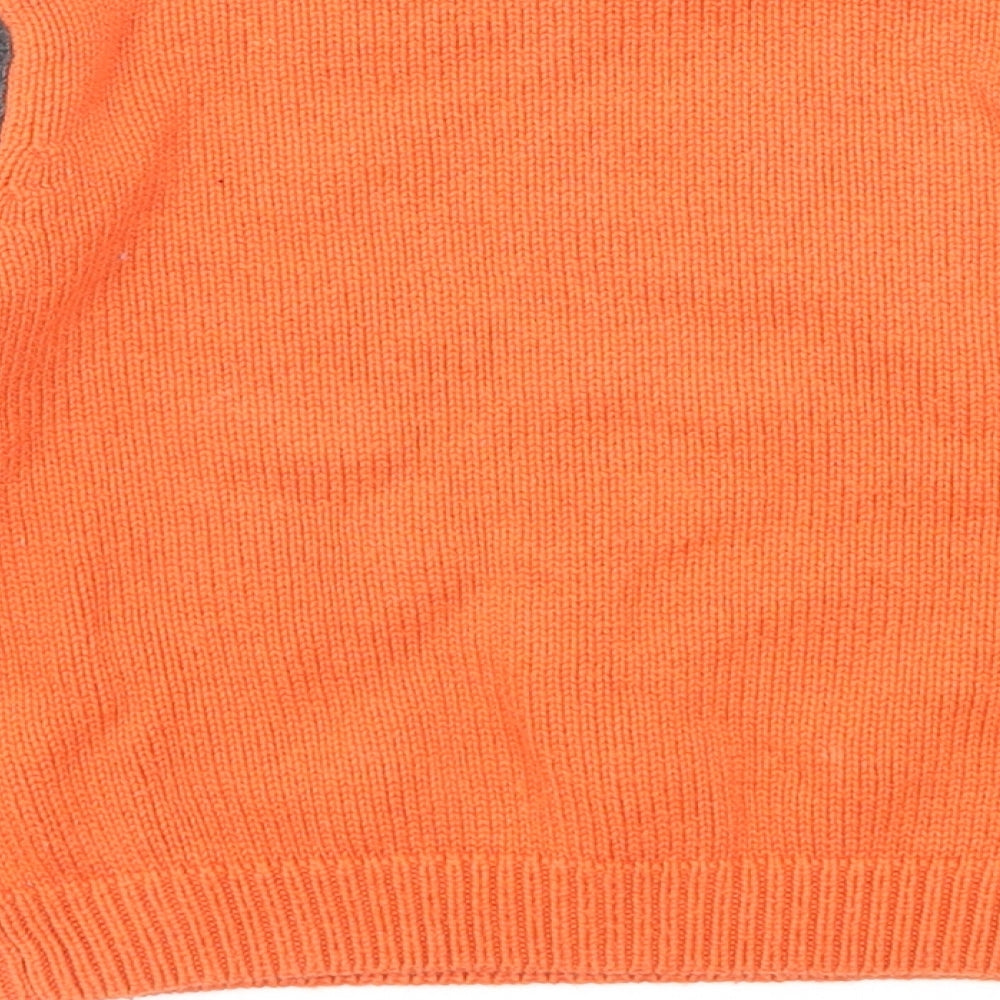 Cath Kidston Boys Orange Crew Neck Striped Cotton Pullover Jumper Size 3-4 Years Pullover - Spider