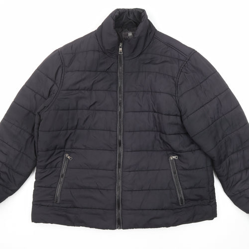 Marks and Spencer Womens Black Quilted Jacket Size 2XL Zip - Zipped Pockets
