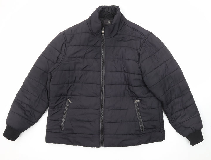 Marks and Spencer Womens Black Quilted Jacket Size 2XL Zip - Zipped Pockets