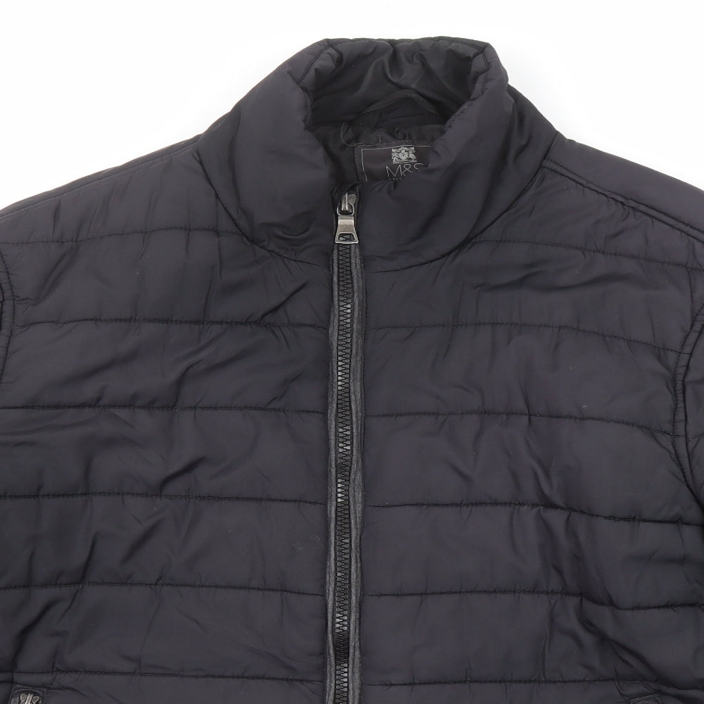 Marks and Spencer Womens Black Quilted Jacket Size 2XL Zip - Zipped Pockets