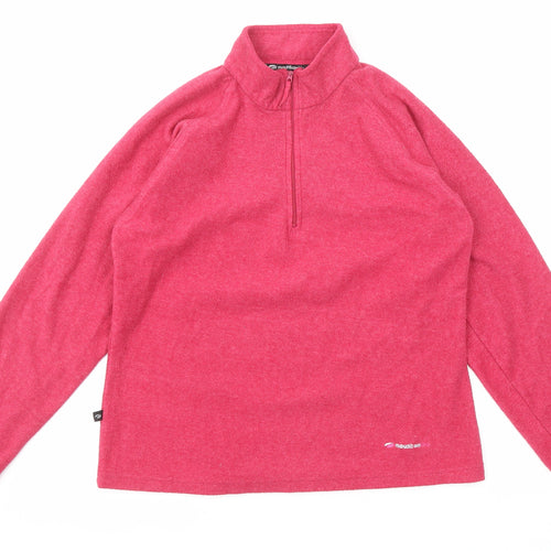 Mountain Life Womens Pink Polyester Pullover Sweatshirt Size 14 Zip - Quarter-Zip