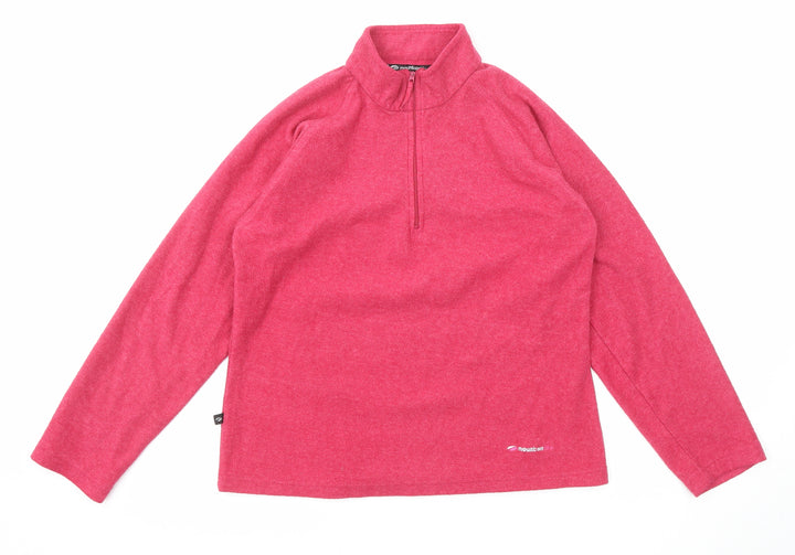 Mountain Life Womens Pink Polyester Pullover Sweatshirt Size 14 Zip - Quarter-Zip