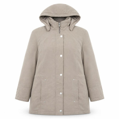 Bonmarché Womens Beige Parka Coat Size M Zip - Hooded
