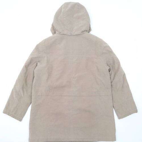 Bonmarché Womens Beige Parka Coat Size M Zip - Hooded