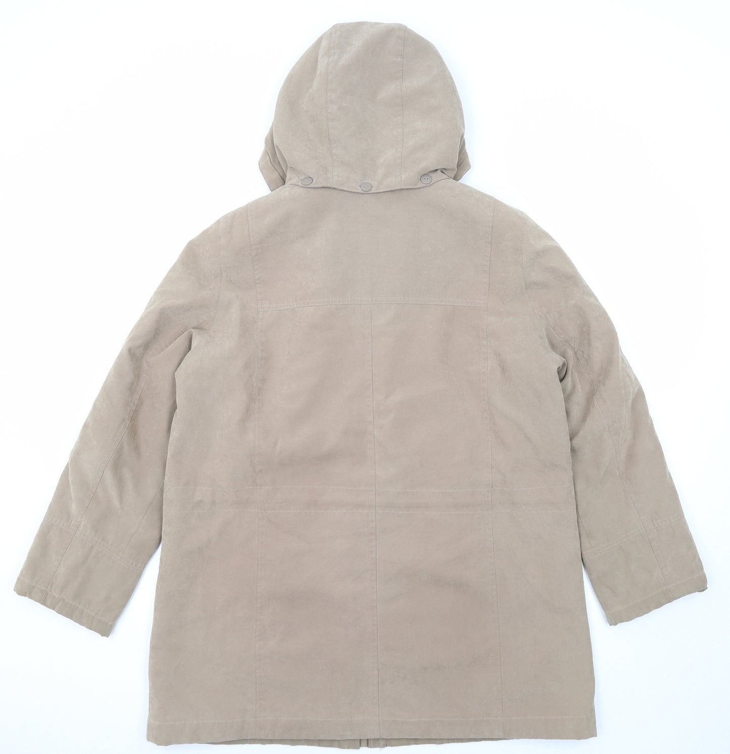 Bonmarché Womens Beige Parka Coat Size M Zip - Hooded