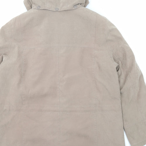 Bonmarché Womens Beige Parka Coat Size M Zip - Hooded