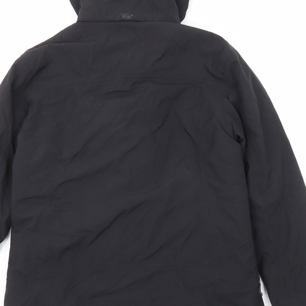 Karrimor Womens Black Windbreaker Jacket Size 10 Zip - Hooded Logo
