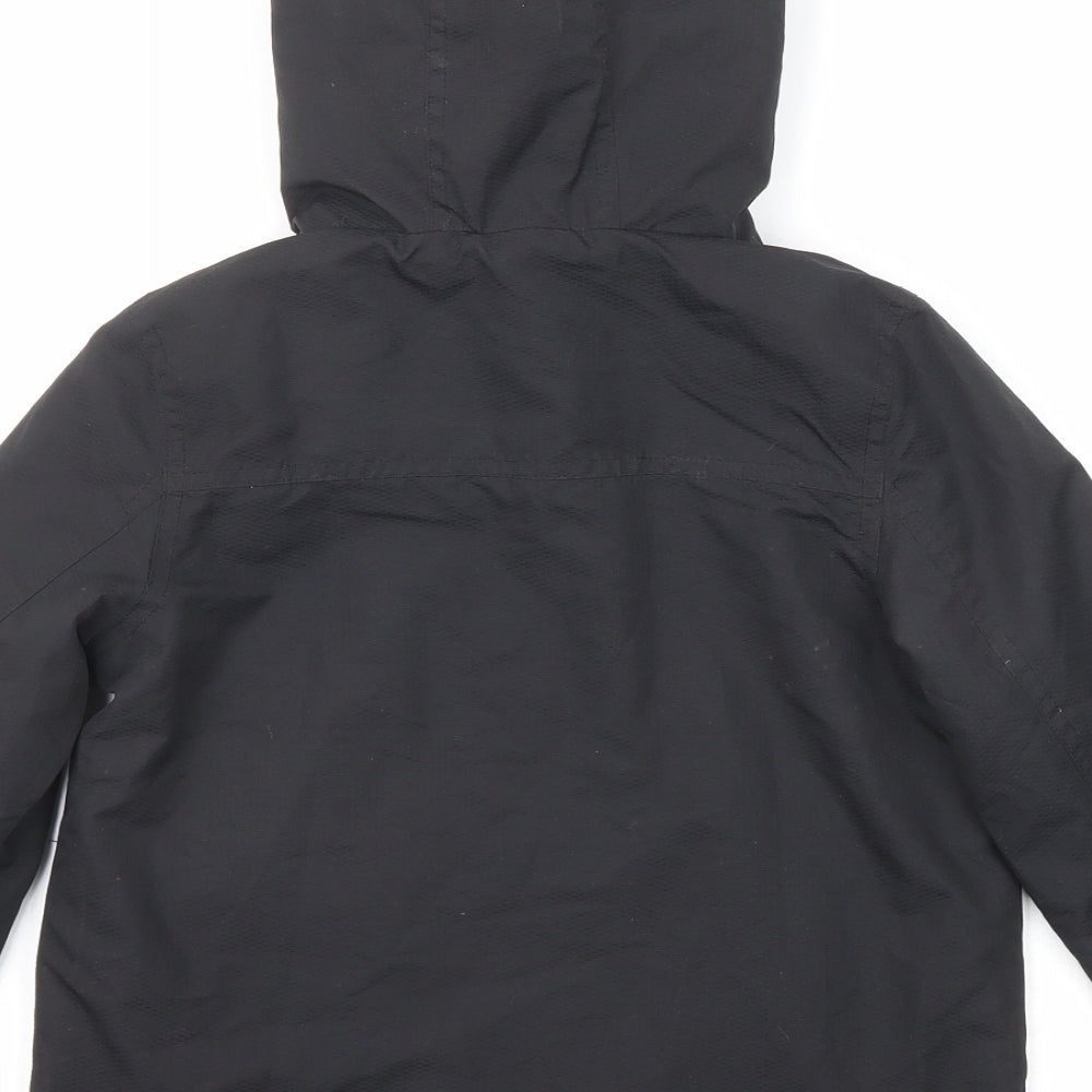 Marks and Spencer Girls Black Windbreaker Coat Size 5-6 Years Zip