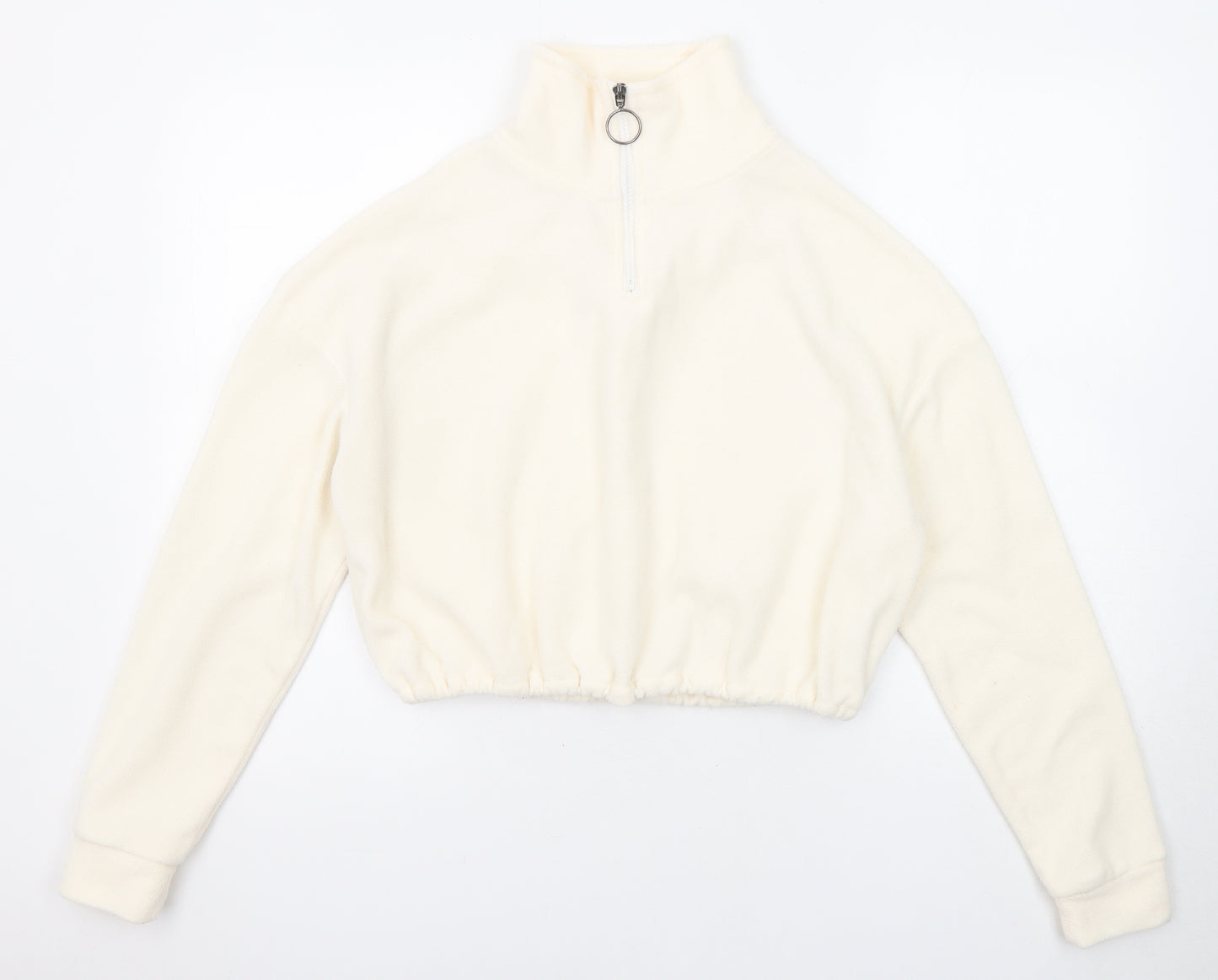 Brave Soul Womens Ivory Polyester Pullover Sweatshirt Size XS Zip - Quarter-Zip