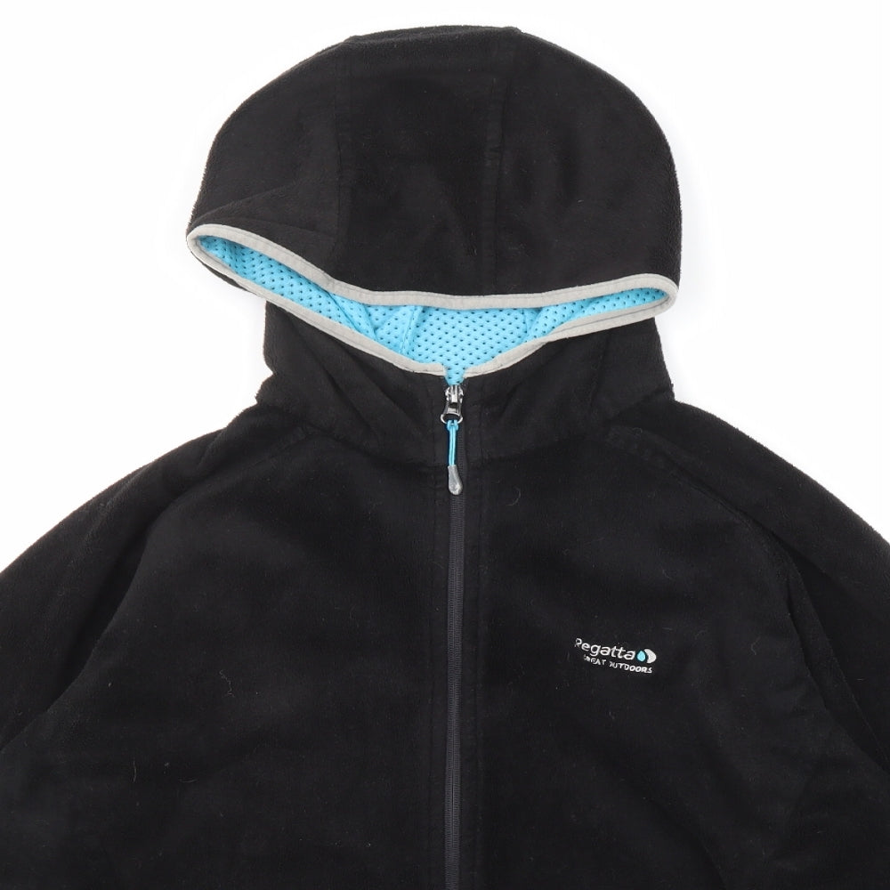 Regatta Womens Black Jacket Size 18 Zip - Zipped Pockets Hooded