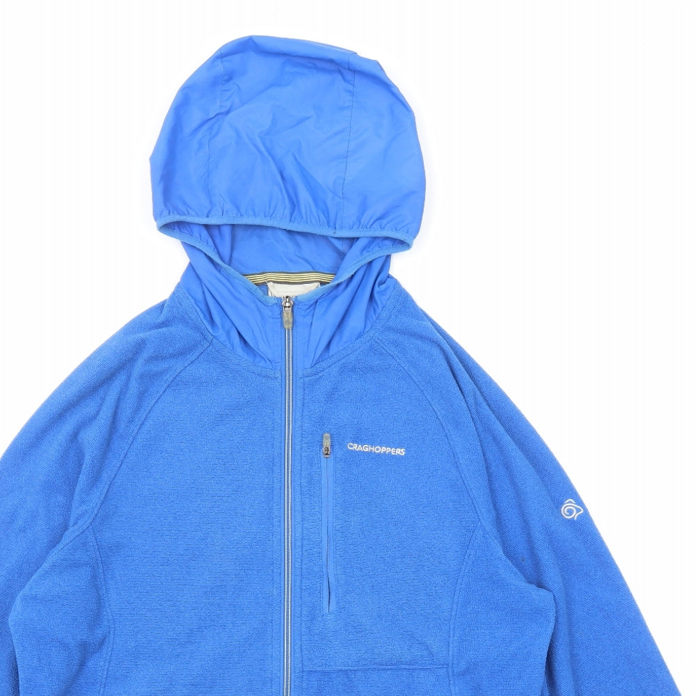 Craghoppers Mens Blue Striped Jacket Size S Zip - Hooded