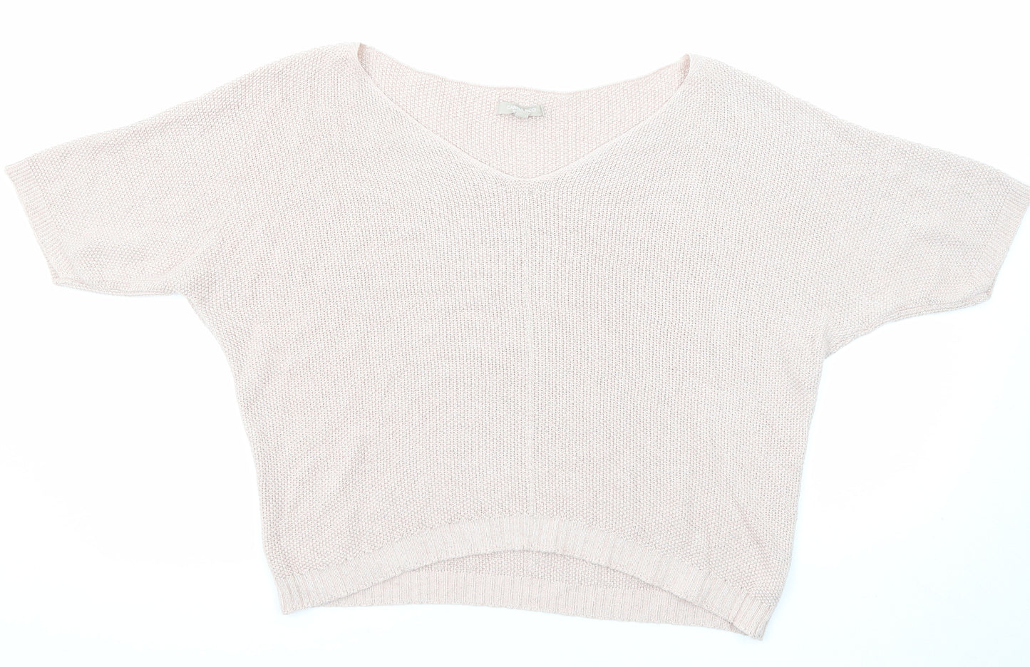 Carina Ricci Womens Pink V-Neck Modal Pullover Jumper Size M