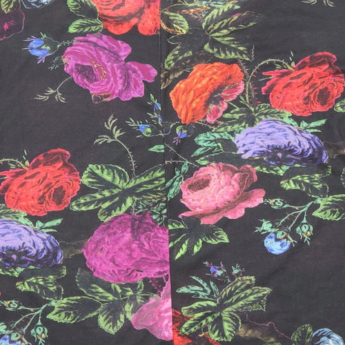 H&M Womens Multicoloured Floral Polyester Basic Blouse Size S Round Neck - Lace Sleeve Detail