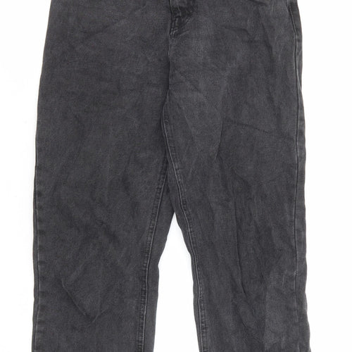 Denim & Co. Womens Black Cotton Straight Jeans Size 10 L24 in Regular Zip - Elastic Waist