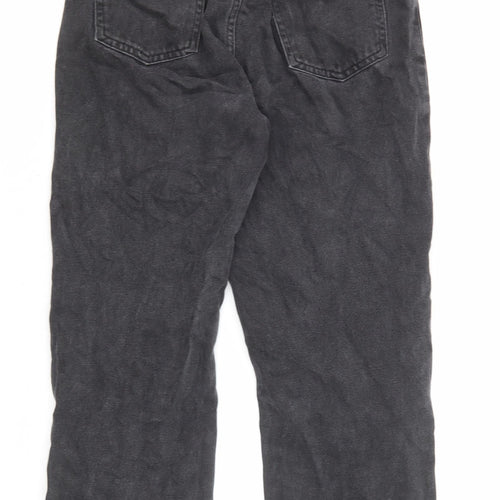 Denim & Co. Womens Black Cotton Straight Jeans Size 10 L24 in Regular Zip - Elastic Waist