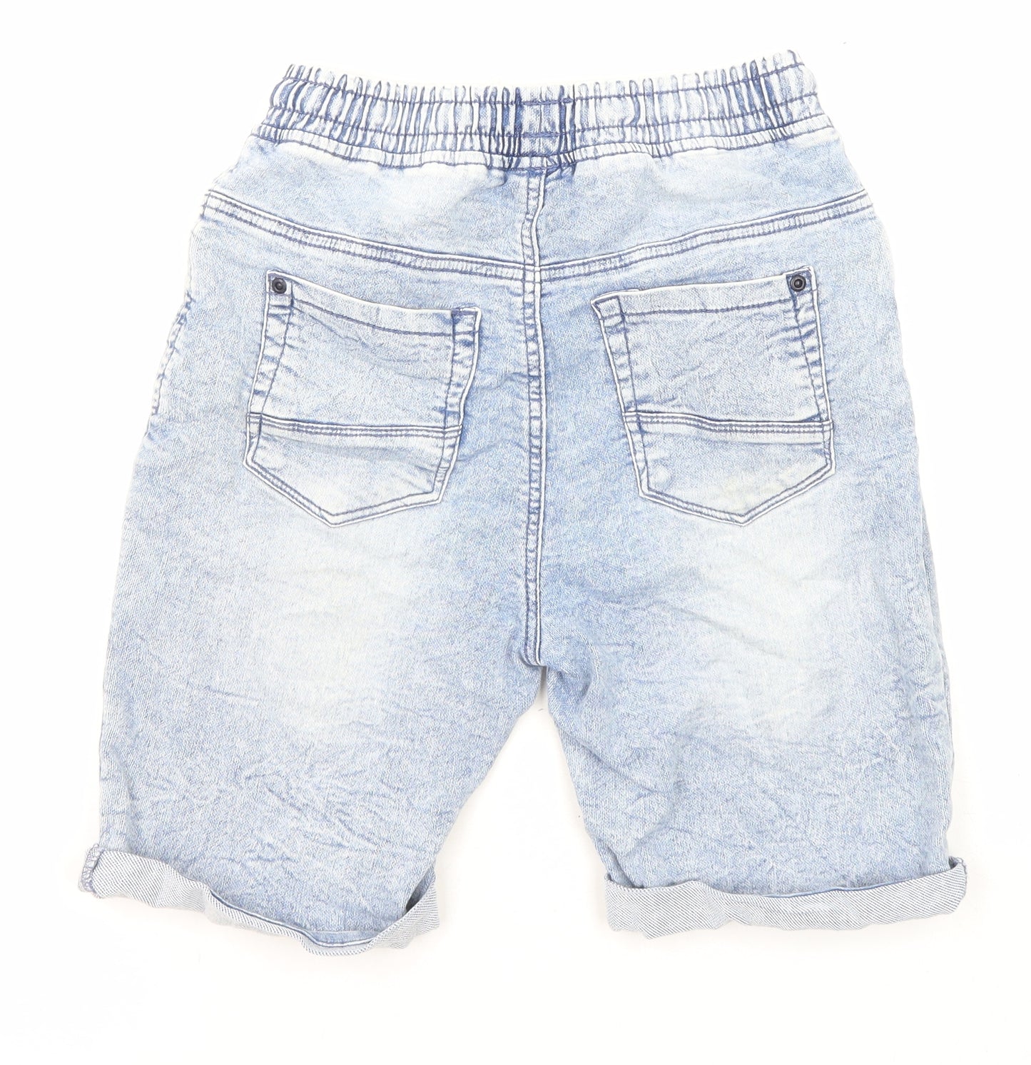 TU Boys Blue Cotton Bermuda Shorts Size 11 Years L7 in Regular Drawstring