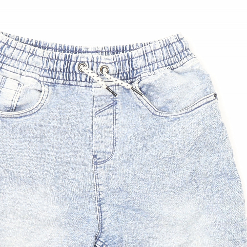 TU Boys Blue Cotton Bermuda Shorts Size 11 Years L7 in Regular Drawstring