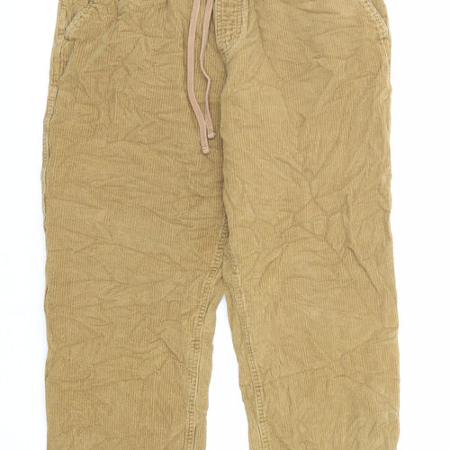 Cotton Traders Mens Beige Cotton Jogger Trousers Size S L25 in Regular Drawstring - Adjustable Waist