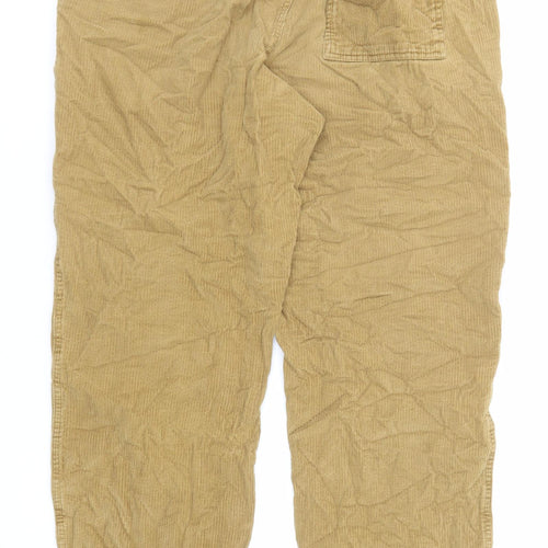 Cotton Traders Mens Beige Cotton Jogger Trousers Size S L25 in Regular Drawstring - Adjustable Waist