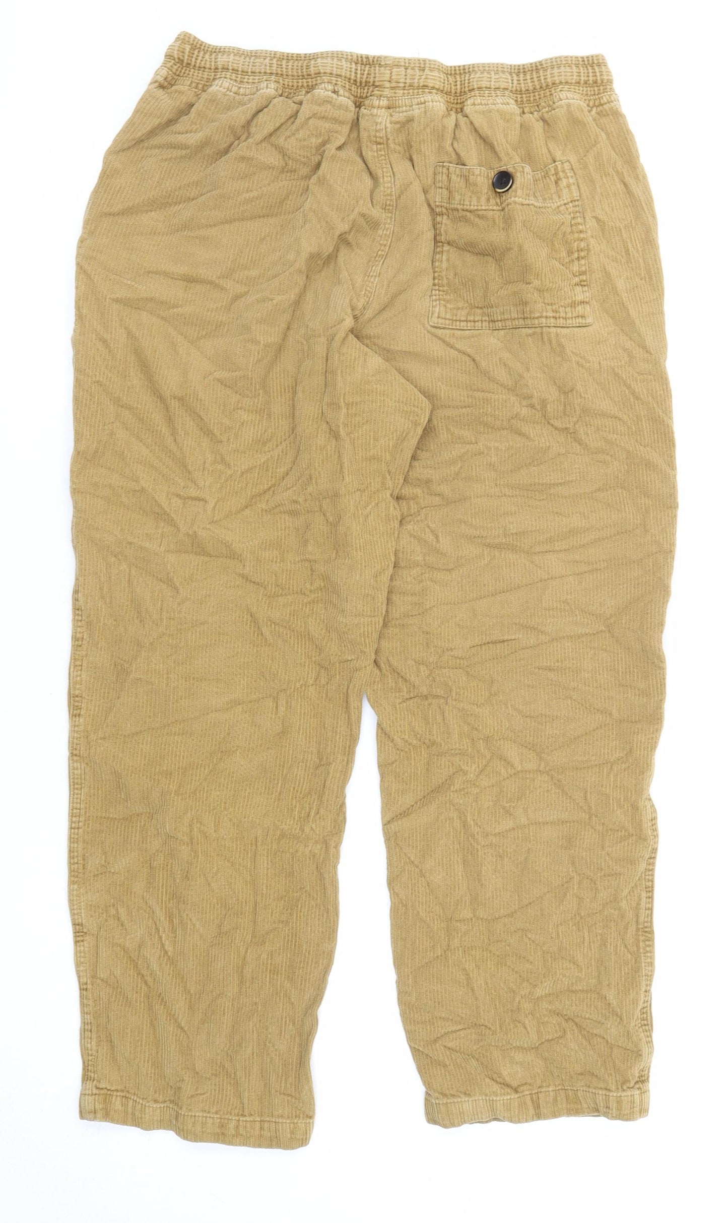 Cotton Traders Mens Beige Cotton Jogger Trousers Size S L25 in Regular Drawstring - Adjustable Waist