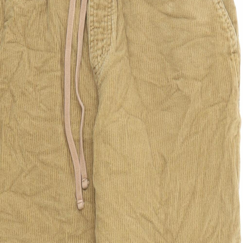 Cotton Traders Mens Beige Cotton Jogger Trousers Size S L25 in Regular Drawstring - Adjustable Waist