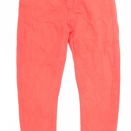 Topshop Womens Red Cotton Skinny Jeans Size 30 in L24 in Regular Zip - Stretch